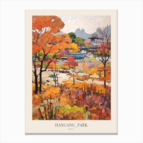 Autumn City Park Painting Hangang Park Seoul 1 Poster Canvas Print