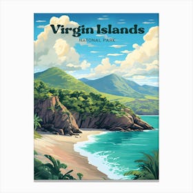 Virgin Islands National Park St. John Travel Art Illustration Canvas Print