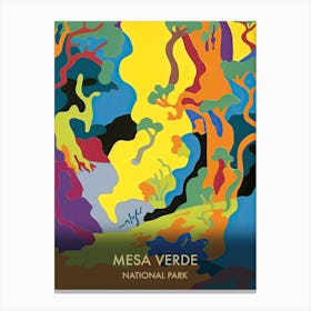 Mesa Verde National Park Travel Poster Matisse Style 2 Canvas Print