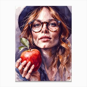 Boho Woman With An Apple Canvas Print