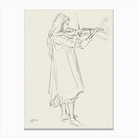 Girl Playing The Violin, Jan Toorop Canvas Print