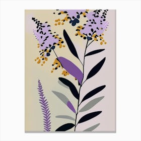 Butterfly Bush Wildflower Modern Muted Colours 1 Canvas Print
