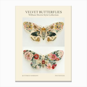 Velvet Butterflies Collection Butterfly Symphony William Morris Style 4 Canvas Print