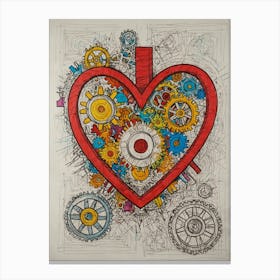 Heart With Gears Canvas Print