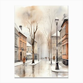 Watercolor Street Scene 8 Canvas Print