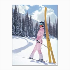 Val D'Isère, France Glamour Ski Skiing Poster Canvas Print