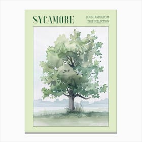 Sycamore Tree Atmospheric Watercolour Painting 3 Poster Canvas Print