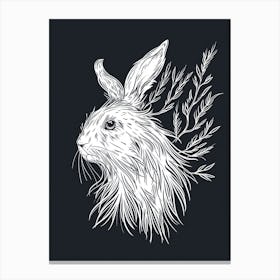 Lionhead Rabbit Minimalist Illustration 1 Canvas Print