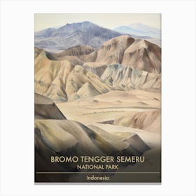 Bromo Tengger Semeru National Park Indonesia Watercolour 1 Canvas Print