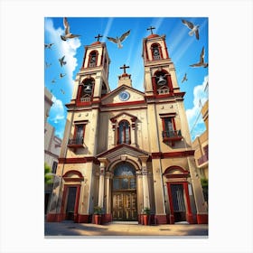 Church In The City Canvas Print