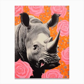 Photographic Rhino Collage Style Canvas Print