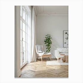 White Living Room Canvas Print