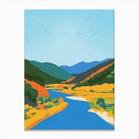 Kiso Valley Japan Colourful Illustration Canvas Print