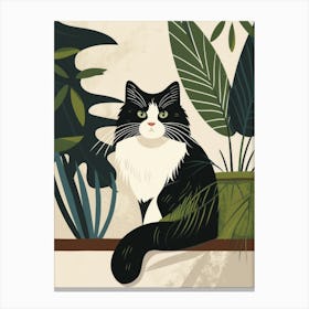 Cat Sitting On A Window Sill 1 Canvas Print