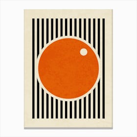 Abstract Minimalist Geometric Orange Circle with Black Lines Toile