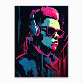 Dj neon art Canvas Print