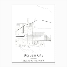 Big Bear City,United States Minimalist Map Canvas Print