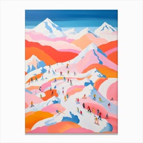 Abstract Impressionist Ski Hill 3 Canvas Print