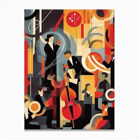 Geometric Jazz Musicians Canvas Print