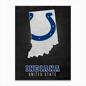 Indianapolis Colts Indiana State Map Canvas Print