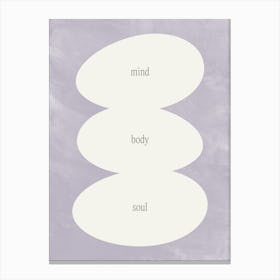 Mind Body and Soul Abstract Organic Shapes in Lavender Canvas Print