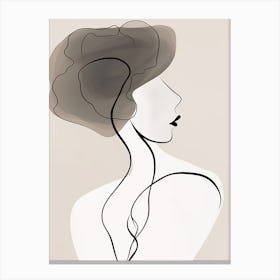 Woman Silhouette Line Art Abstract 5 Canvas Print