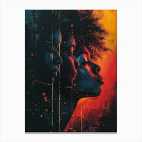 Black Woman'S Face Canvas Print