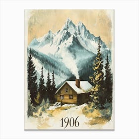 Aihrgdesign A Vintage Travel Poster Of A Cozy Mountain Lodge 3 Canvas Print