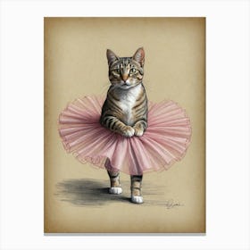 Cat In A Tutu Canvas Print