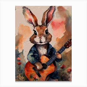 Bunny With Guitar Canvas Print