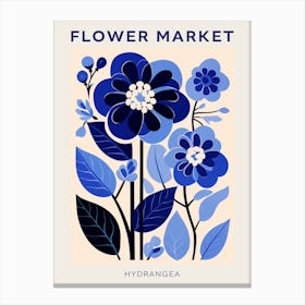 Blue Flower Market Poster Hydrangea 3 Canvas Print