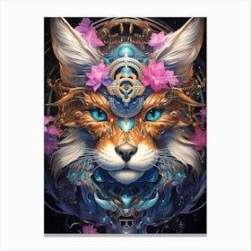 Fox Intricate Cosmic Canvas Print