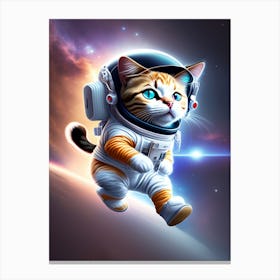 Cat Astronaut In Space Canvas Print