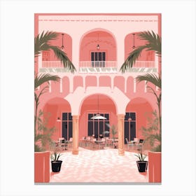 Pink Hotel Interior Canvas Print