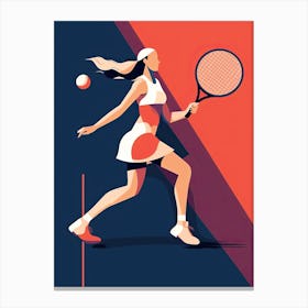 Tennis Player In Action Canvas Print
