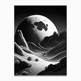 Lunar Landscape Noir Comic 2 Canvas Print