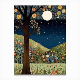 William Morris Moonlight In The Garden 16 Canvas Print