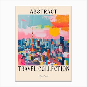 Abstract Travel Collection Poster Tokyo Japan 9 Canvas Print