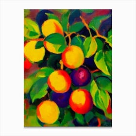 Plum Fruit Vibrant Matisse Inspired Painting Fruit Canvas Print