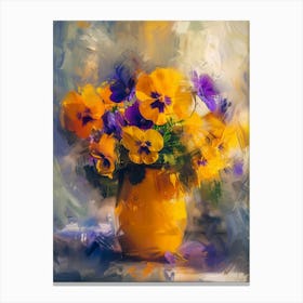 Pansies In A Vase Canvas Print