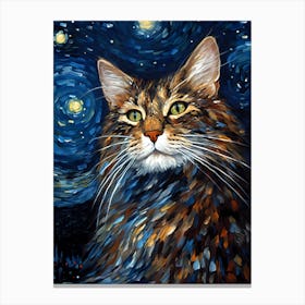 Impressionism Cat Canvas Print