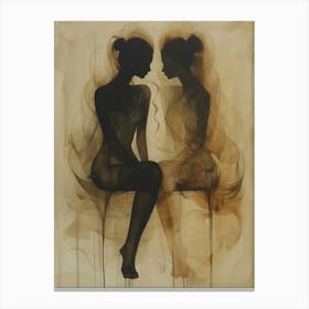 Two Women Sitting 1 Canvas Print