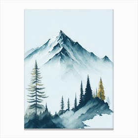 Mountain And Forest In Minimalist Watercolor Vertical Composition 232 Canvas Print