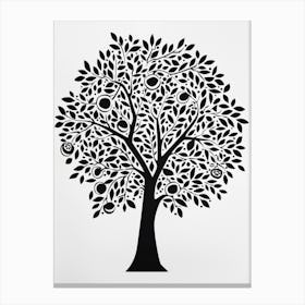 Orange Tree Simple Geometric Nature Stencil 1 1 Canvas Print