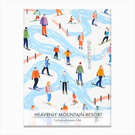Heavenly Mountain Resort   California Nevada Usa, Ski Resort Poster Illustration 1 Canvas Print
