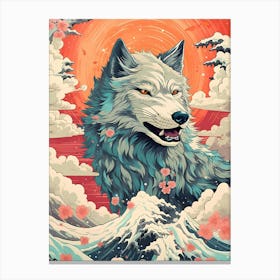 Wolf In The Sea Canvas Print