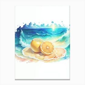Lemons On The Beach 1 Canvas Print