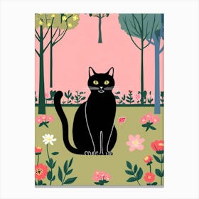 Cat In The Garden 3 Canvas Print