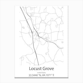 Locust Grove,United States Minimalist Map Canvas Print