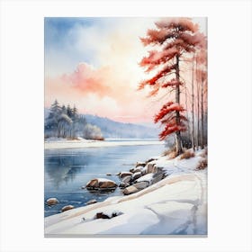 Winter Lakeshore Canvas Print